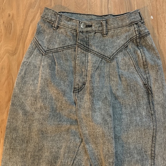 VINTAGE Gitano High Waisted Grey 80s Acid Wash Mom Jeans Size 10 - Picture 2 of 4